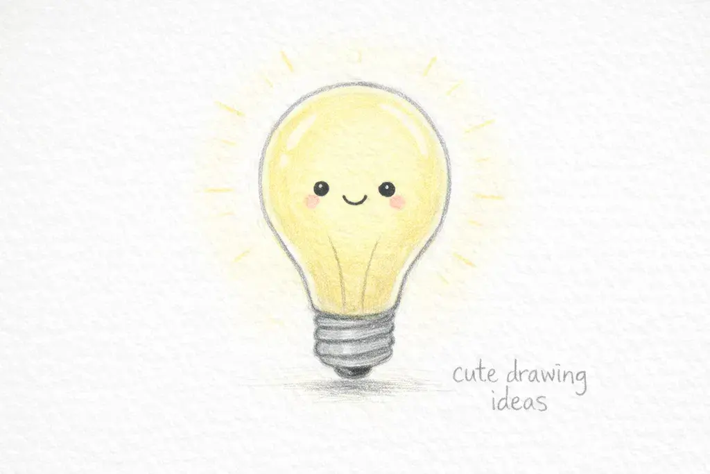 cute drawing ideas cute light bulb beginner doodle drawing