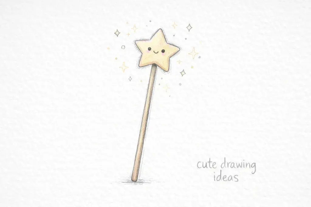 cute drawing ideas cute magic wand beginner doodle drawing