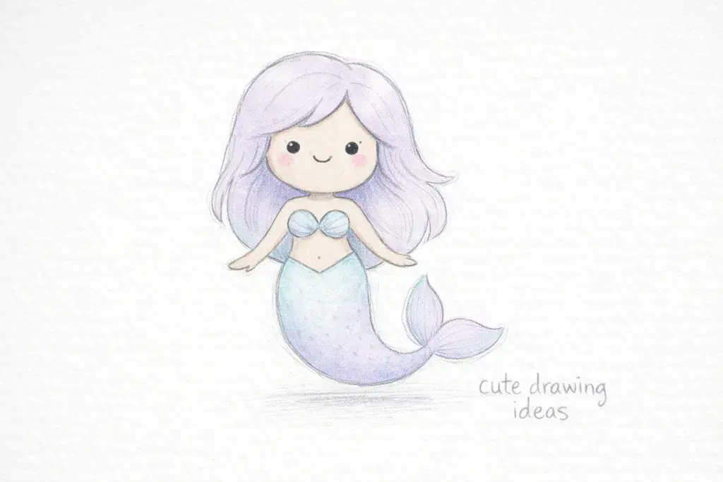 cute drawing ideas cute mermaid easy fantasy doodle drawing