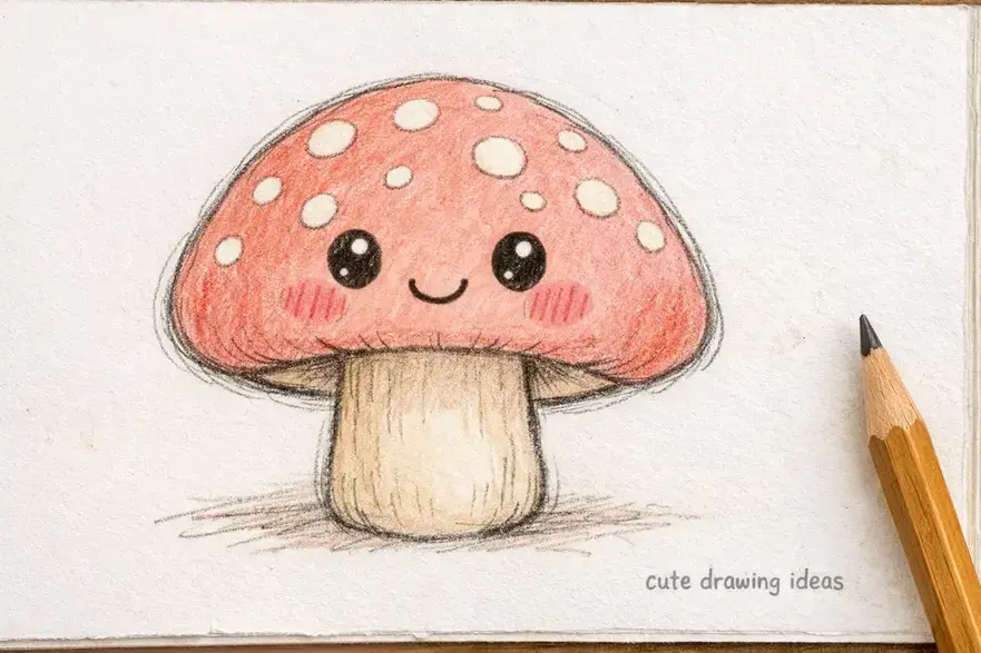 cute drawing ideas cute mushroom easy doodle drawing