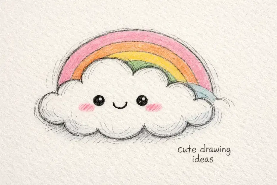 cute drawing ideas cute rainbow cloud easy doodle drawing