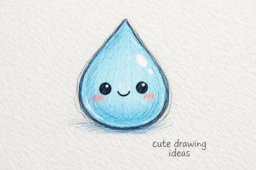 cute drawing ideas cute raindrop simple doodle drawing