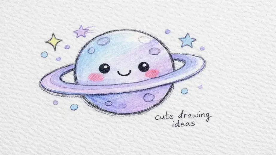 cute drawing ideas cute space planet beginner doodle drawing