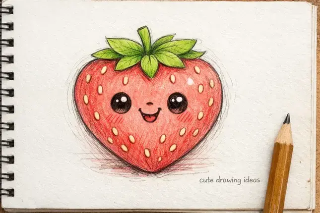 cute drawing ideas cute strawberry easy fruit doodle