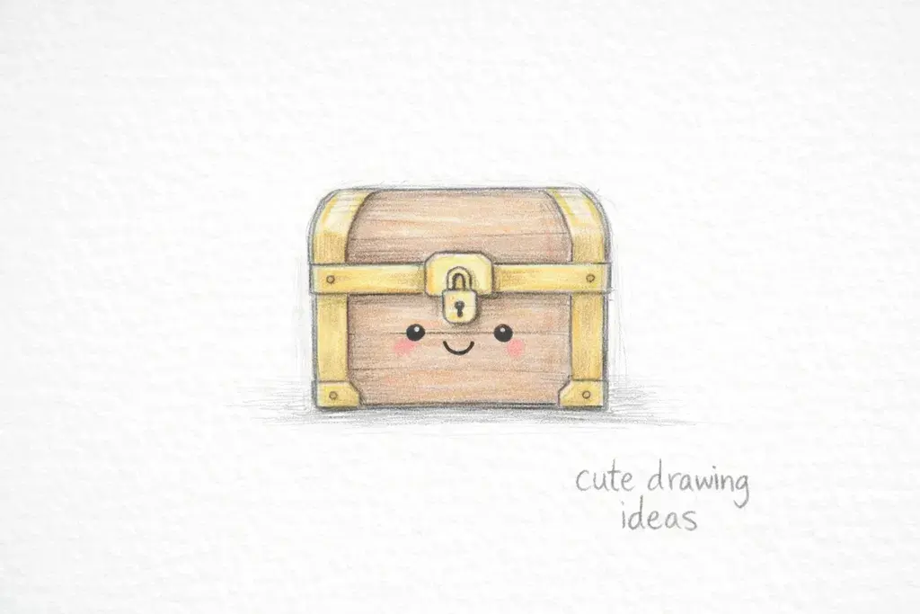 cute drawing ideas cute treasure chest easy doodle drawing
