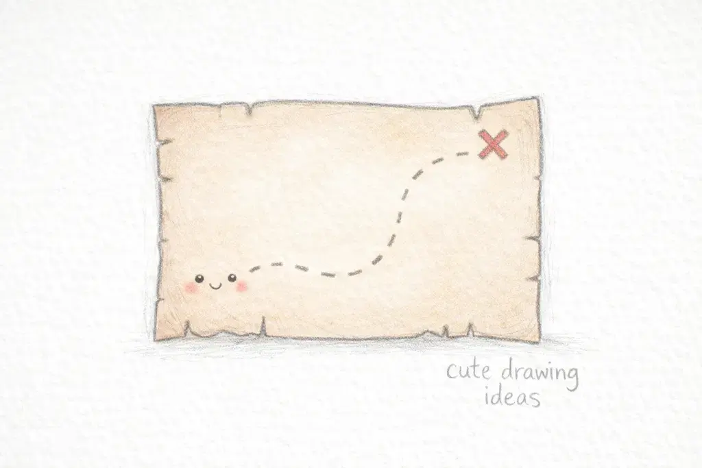 cute drawing ideas cute treasure map easy doodle drawing