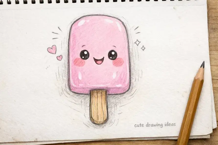 cute drawing ideas ice cream popsicle beginner doodle drawing