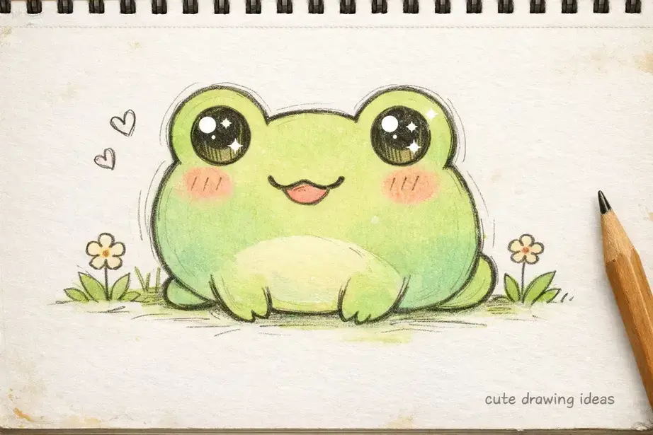 cute drawing ideas kawaii frog easy beginner doodle
