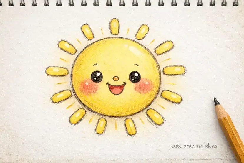 cute drawing ideas smiling sun easy doodle drawing