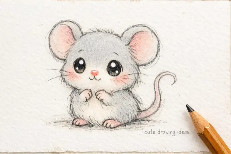 cute drawing ideas tiny mouse simple beginner doodle