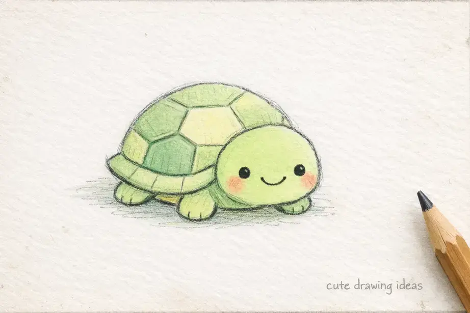 cute drawing ideas tiny turtle easy animal doodle