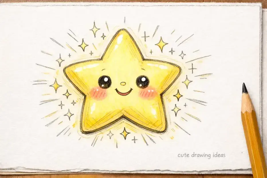 cute drawing ideas twinkling star simple doodle drawing