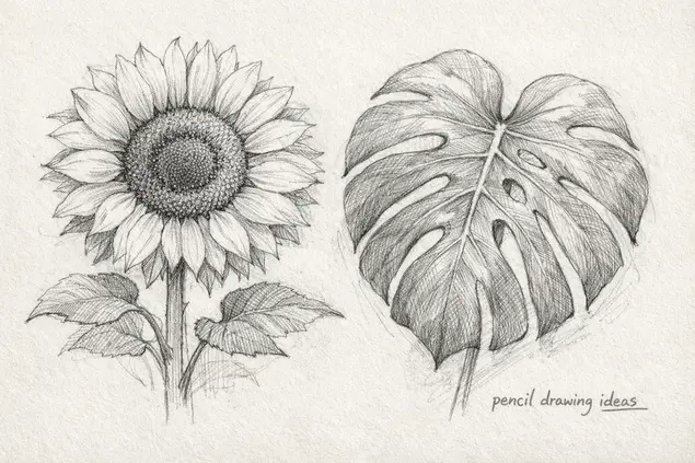 flower pencil drawing ideas botanical sketch