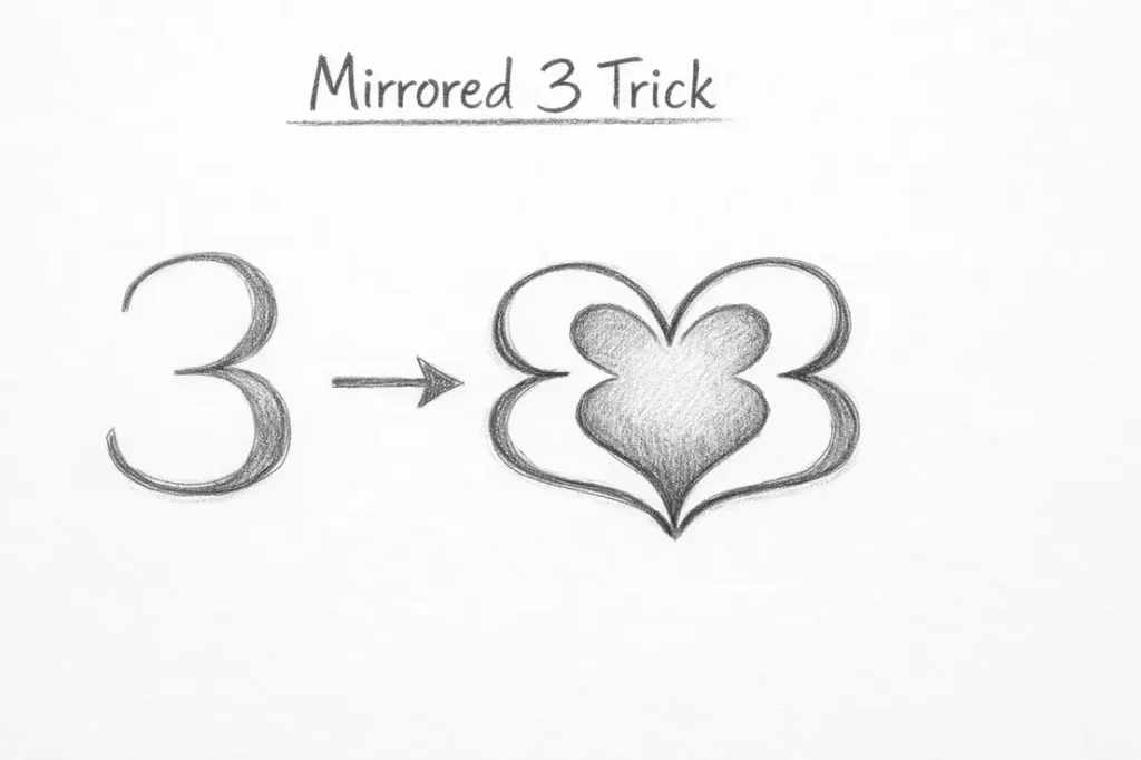 heart drawing trick number 3 shape tutorial