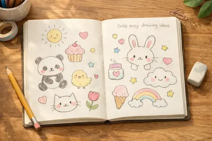 cute easy drawing ideas for beginners sketchbook doodles