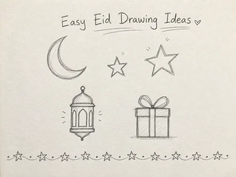 Easy Eid Drawing Ideas quick 2 minute Eid sketch doodles