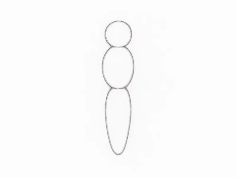 Simple sketch of a butterfly's head, thorax, and abdomen for the "Draw a Butterfly" tutorial.