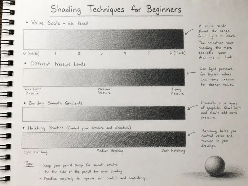 Shading Techniques for Beginners pencil value scale practice