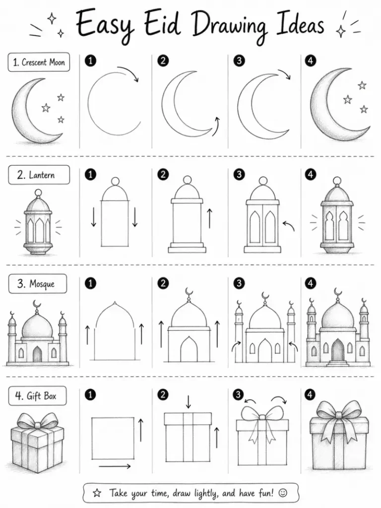 Easy Eid Drawing Ideas step by step drawing tutorial for beginners