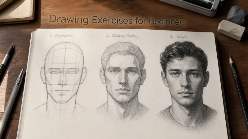 Drawing Exercises for Beginners three layer observation sketch method